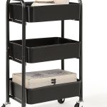 SunnyPoint 3-Tier Delicate Compact Rolling Metal Storage Organizer - Mobile Utility Cart Kitchen/Under Desk Cart with Caster Wheels (Turq, Compact (15.5" X 26.8" X 10.27"))